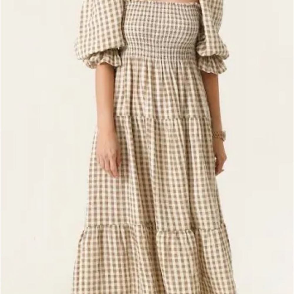 Chic Gingham Maternity Dress